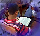 young man reading